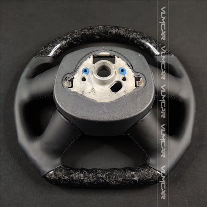 Private custom forged carbon fiber steering wheel with smooth leather for audi A4/S4/RS4