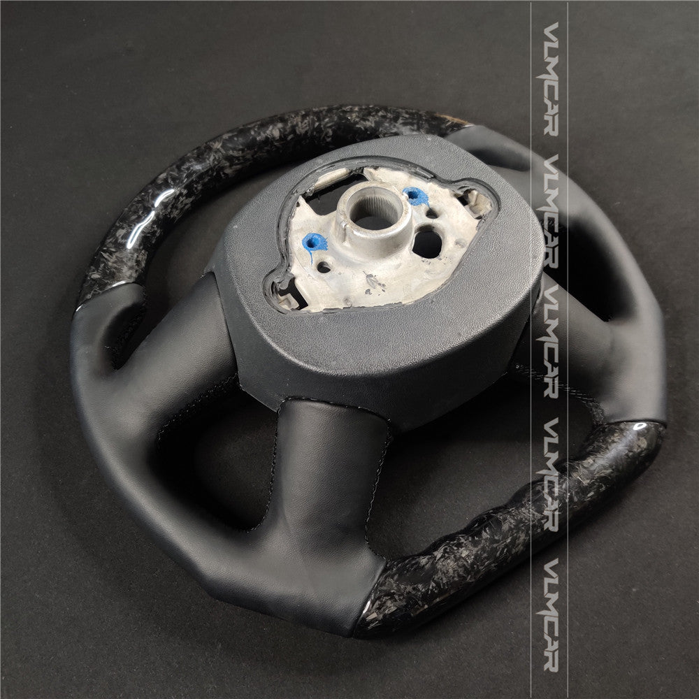 Private custom forged carbon fiber steering wheel with smooth leather for audi A4/S4/RS4