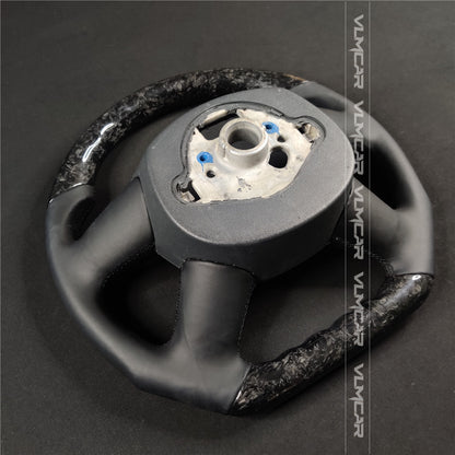 Private custom forged carbon fiber steering wheel with smooth leather for audi A4/S4/RS4