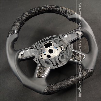 Private custom forged carbon fiber steering wheel with smooth leather for audi A4/S4/RS4