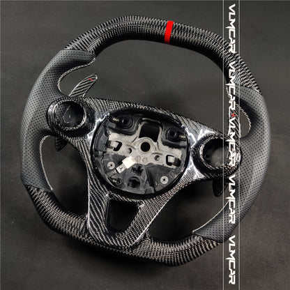 Private custom leather carbon fiber steering wheel for Mercedes benz smart