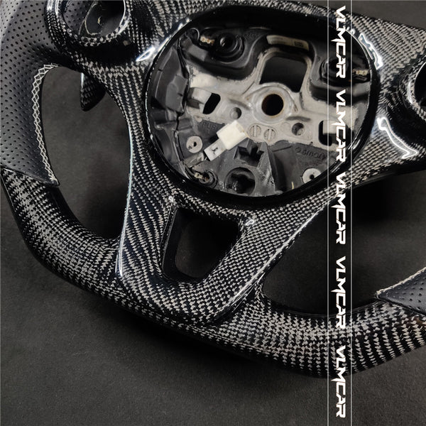 Private custom leather carbon fiber steering wheel for Mercedes benz smart