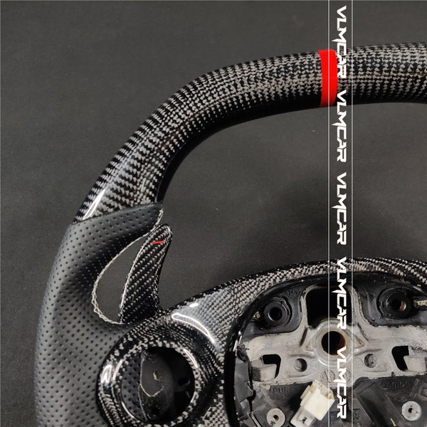 Private custom leather carbon fiber steering wheel for Mercedes benz smart