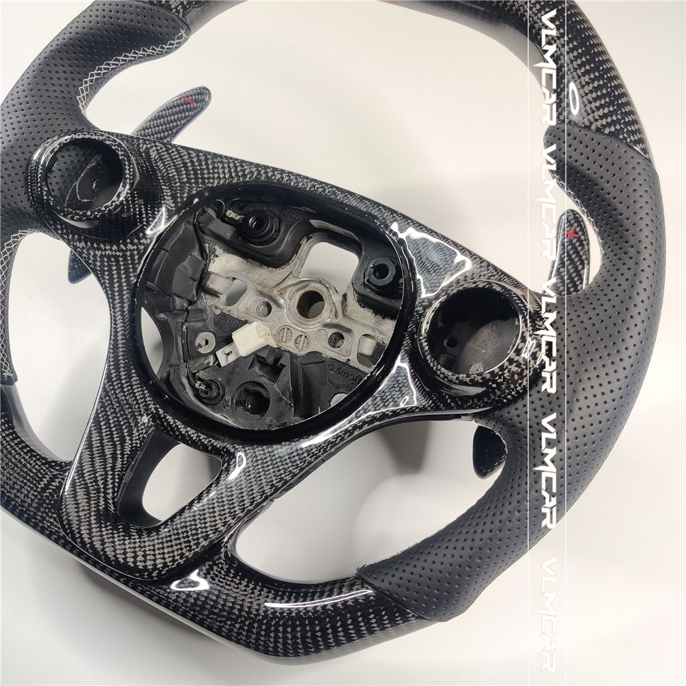 Private custom leather carbon fiber steering wheel for Mercedes benz smart