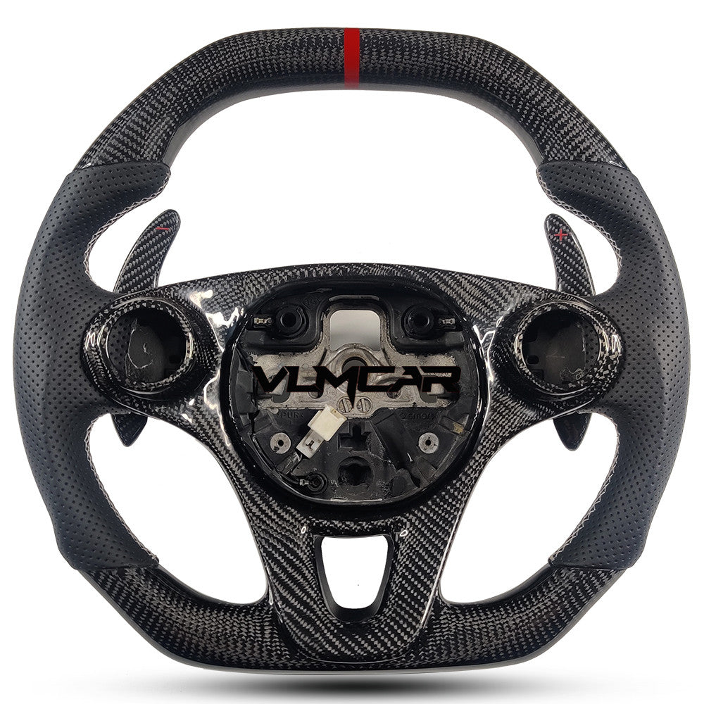 Private custom leather carbon fiber steering wheel for Mercedes benz smart