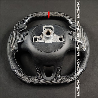 Private custom leather carbon fiber steering wheel for Mercedes benz smart