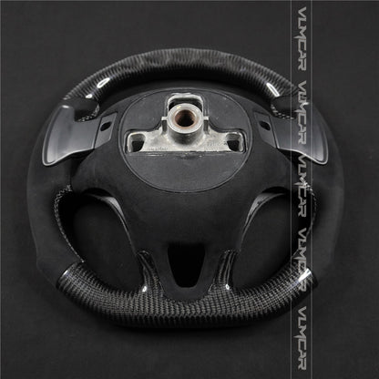 Private custom leather carbon fiber steering wheel for Mercedes  benz smart /with led display