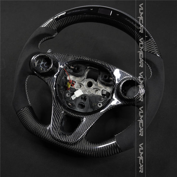 Private custom leather carbon fiber steering wheel for Mercedes  benz smart /with led display