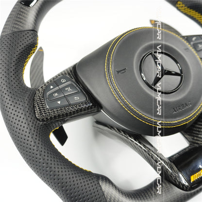 Private custom matte carbon fiber steering wheel for Benz C-class /CLA/GLA/W205 /W117/W176 / With shift LED display