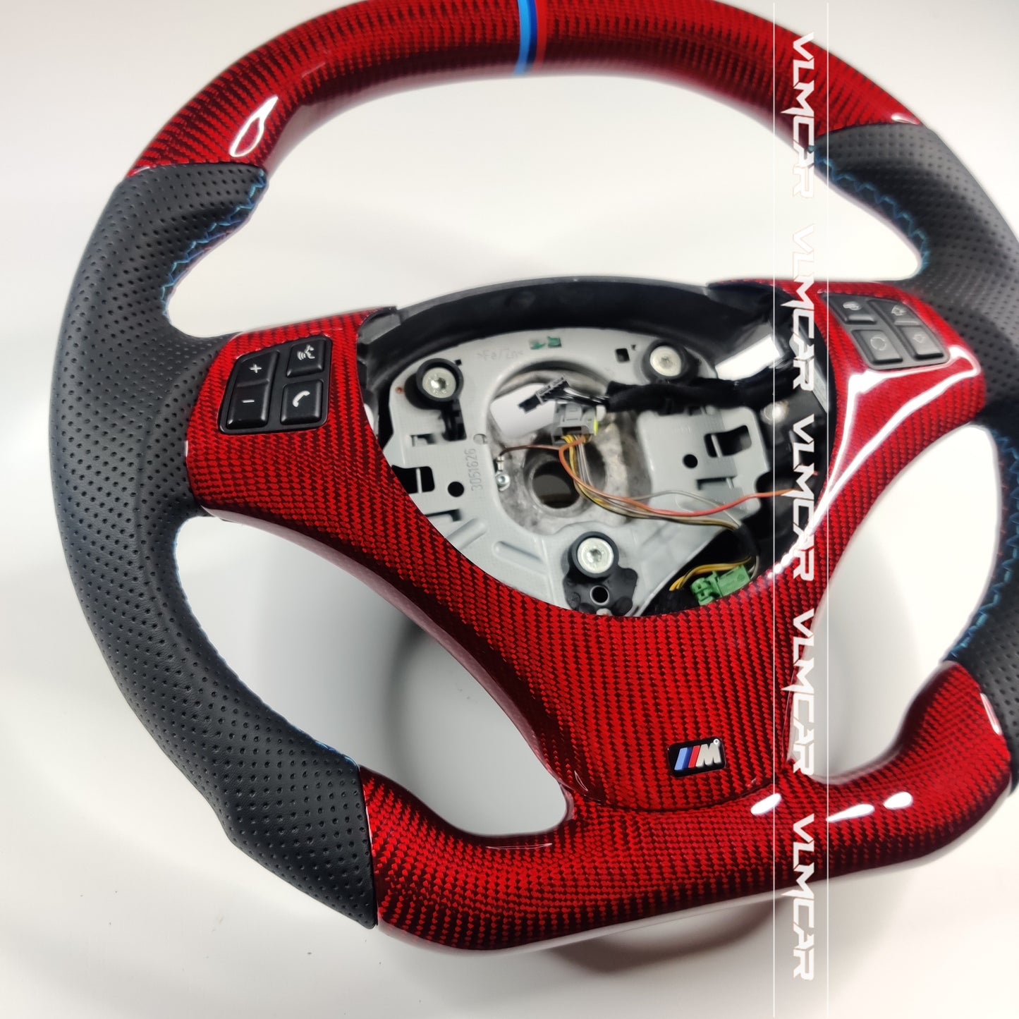 Private custom red carbon fiber steering wheel for bmw 3 series /E90/E92/E93 with carbon shift paddles