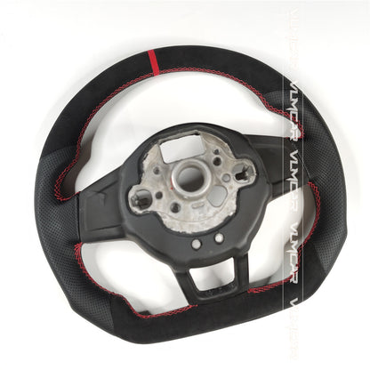 Private custom suede and leather steering wheel For Volkswagen golf 7/ mk7/7.5