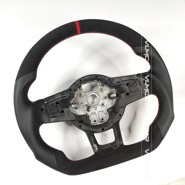 Private custom suede and leather steering wheel For Volkswagen golf 7/ mk7/7.5