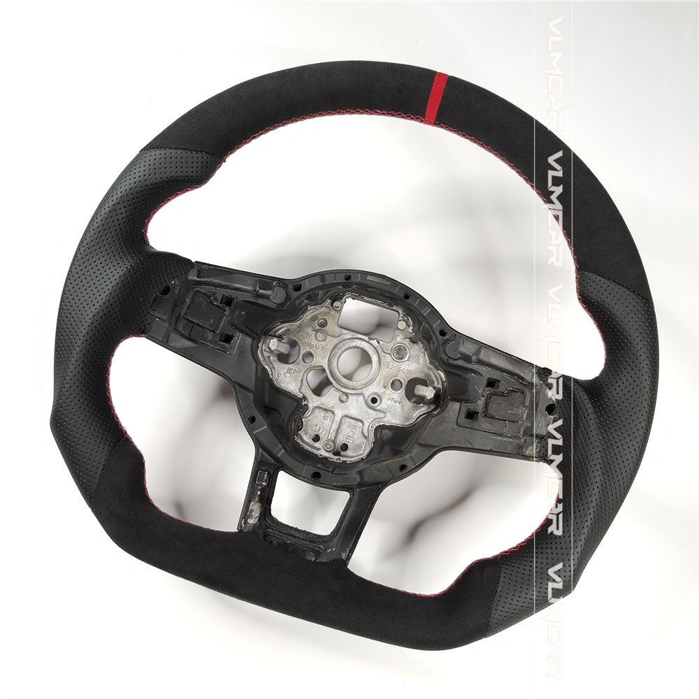 Private custom suede and leather steering wheel For Volkswagen golf 7/ mk7/7.5