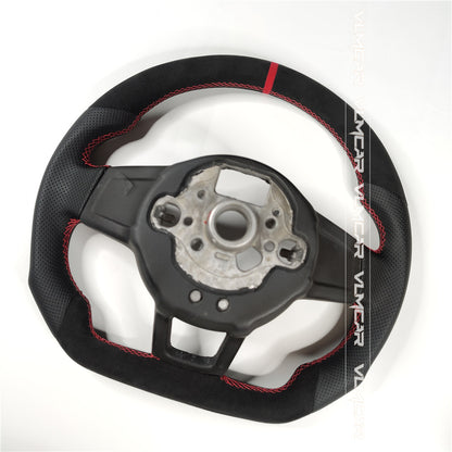 Private custom suede and leather steering wheel For Volkswagen golf 7/ mk7/7.5