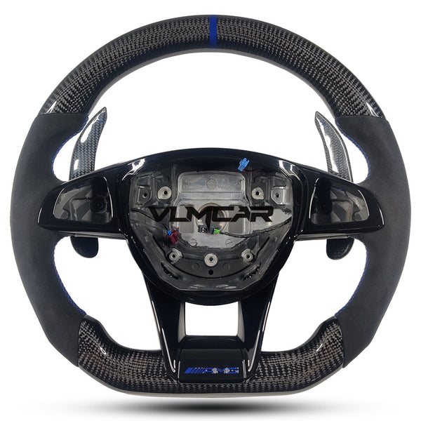 Private custom suede carbon fiber steering wheel for Benz C-class /CLA/GLA/W205 /W117/W176 /with shift paddles