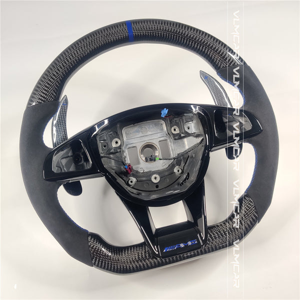 Private custom suede carbon fiber steering wheel for Benz C-class /CLA/GLA/W205 /W117/W176 /with shift paddles