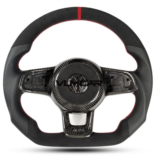 Private custom suede and leather steering wheel For Volkswagen golf 7/ mk7/7.5