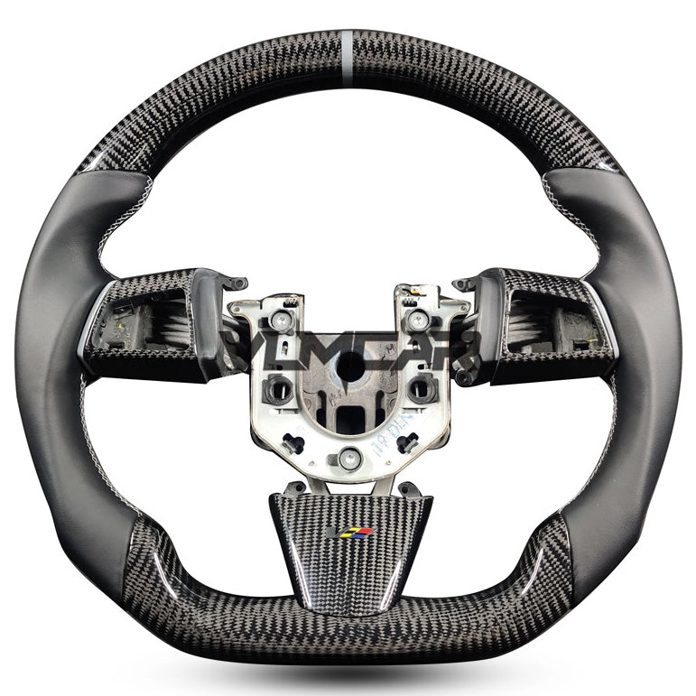 Private custom carbon Fiber steering wheel with smooth leather For Cadillac CTS v2 2009-2014