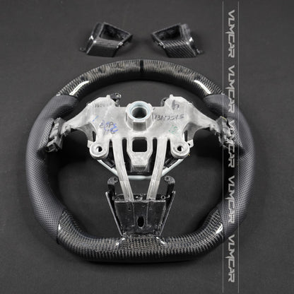 Private custom carbon fiber steering wheel with perforated lether for Cadillac CTS v2 2009-2014