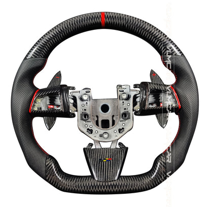 Private custom carbon fiber steering wheel with perforated lether for Cadillac CTS v2 2009-2014