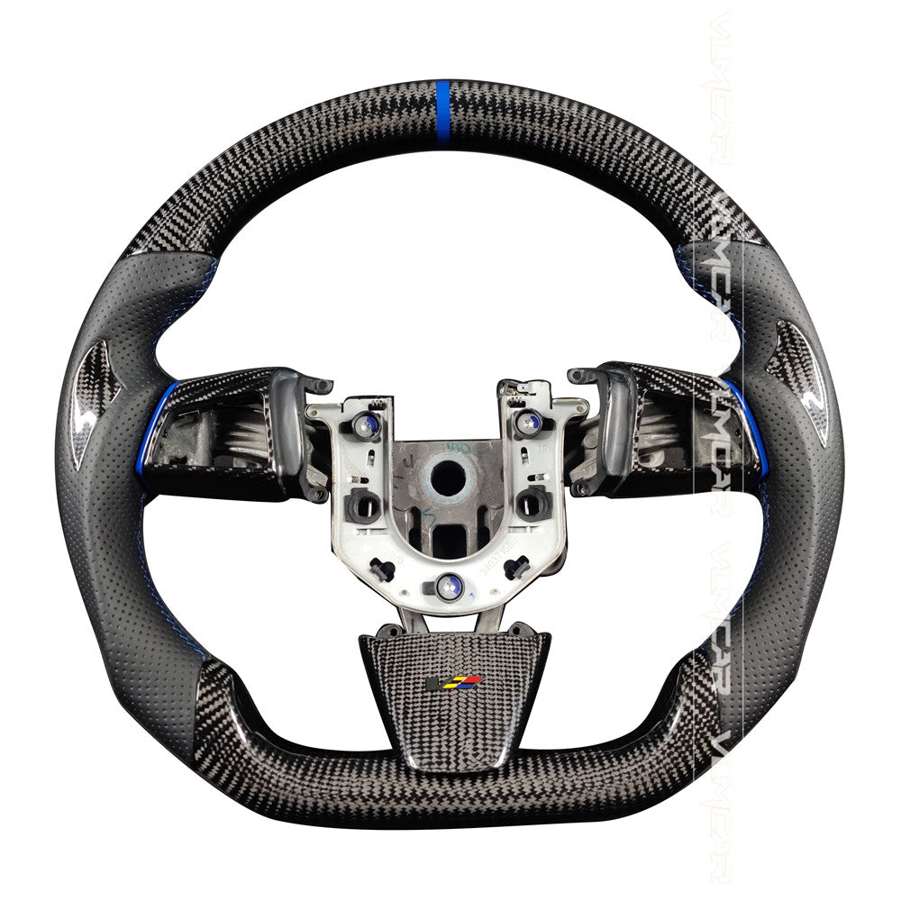 Private custom carbon fiber steering wheel with perforated lether for Cadillac CTS v2 2009-2014