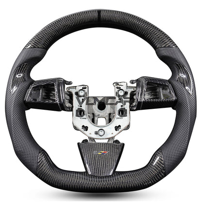 Private custom carbon fiber steering wheel with perforated lether for Cadillac CTS v2 2009-2014