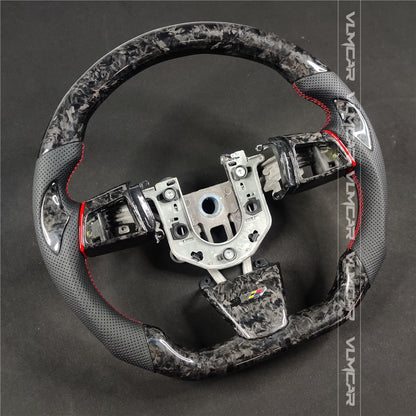 Private custom forged carbon Fiber steering wheel with leather For Cadillac CTS v2 2009-2014