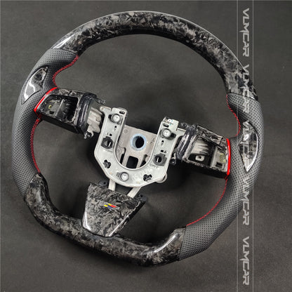 Private custom forged carbon Fiber steering wheel with leather For Cadillac CTS v2 2009-2014