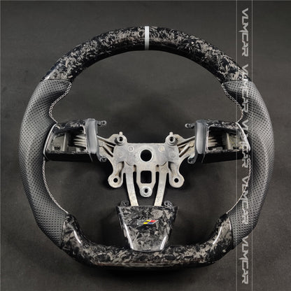 Private custom forged carbon Fiber steering wheel with leather For Cadillac CTS v2 2009-2014