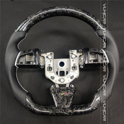 Private custom forged carbon Fiber steering wheel with leather For Cadillac CTS v2 2009-2014