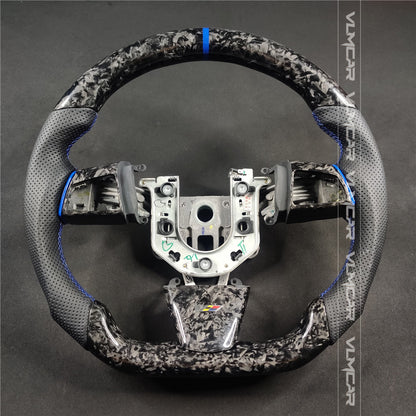 Private custom forged carbon Fiber steering wheel with leather For Cadillac CTS v2 2009-2014