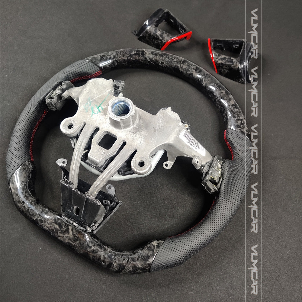 Private custom forged carbon Fiber steering wheel with leather For Cadillac CTS v2 2009-2014