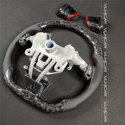 Private custom forged carbon Fiber steering wheel with leather For Cadillac CTS v2 2009-2014